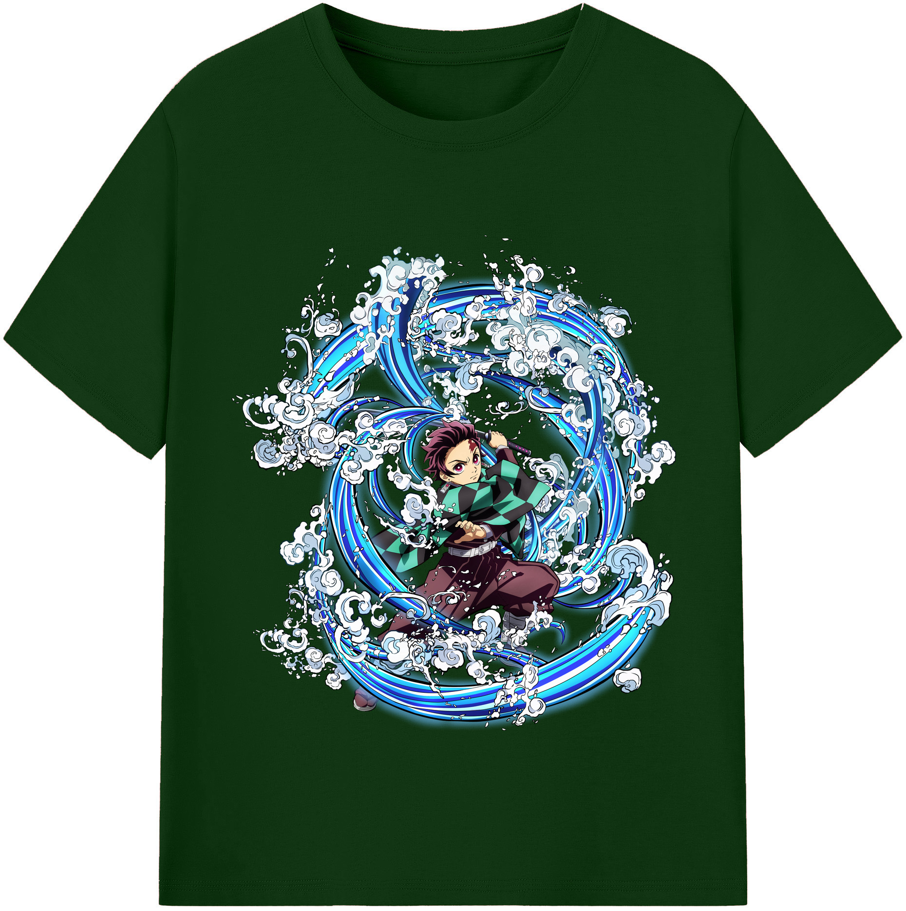 （画像用） 鬼滅の刃 竈門 炭治郎／かまど たんじろう Kamado Tanjirou 綿100％半袖Tシャツ（フロントプリント）
